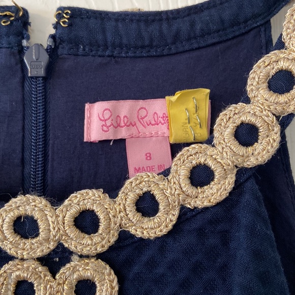 Lilly Pulitzer shift dress with gorgeous gold detailing excellent condition - Picture 3 of 12